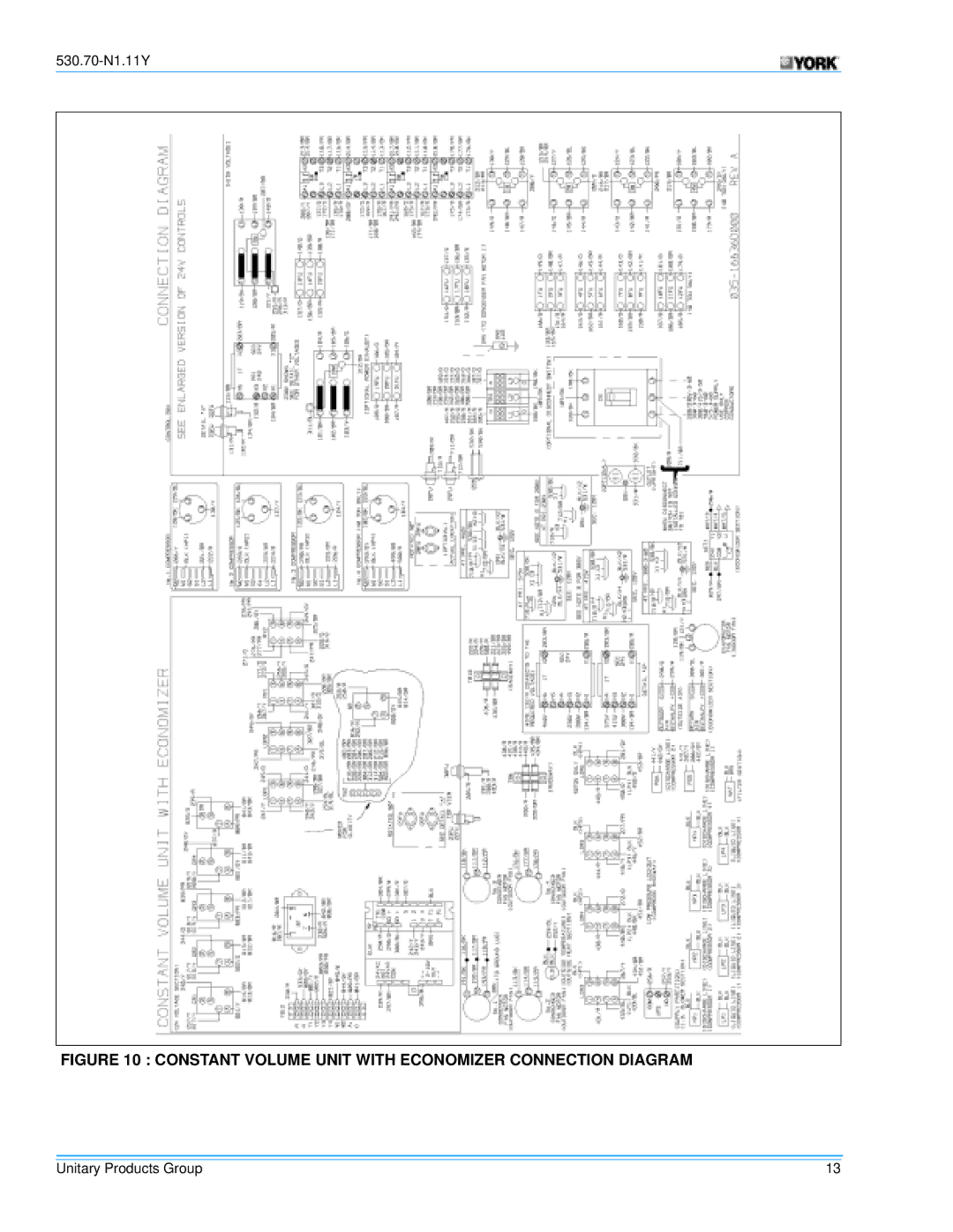 Millennium Enterprises STYLE C, Y13, Y14, STYLE B, STYLE A manual Constant Volume Unit with Economizer Connection Diagram 