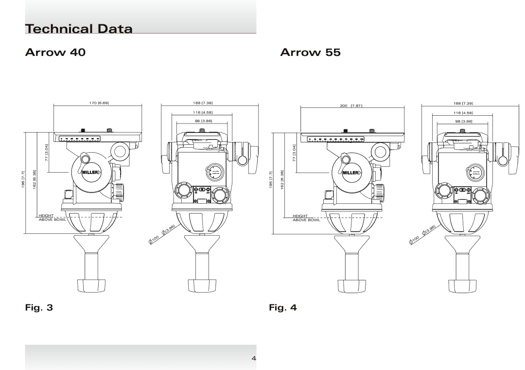 Miller Camera Support 1025 manual Arrow 