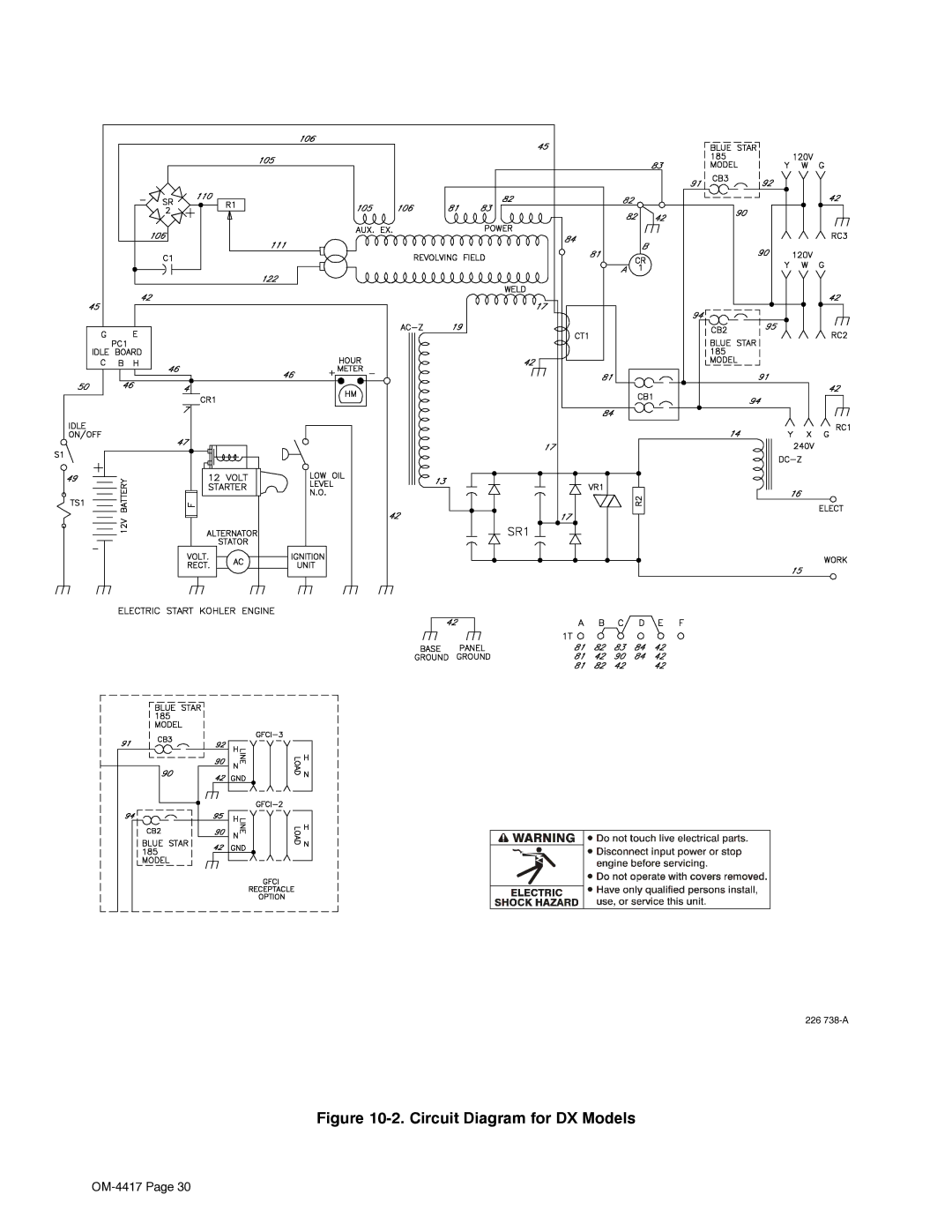 Miller Electric 145 DX manual Circuit Diagram for DX Models 