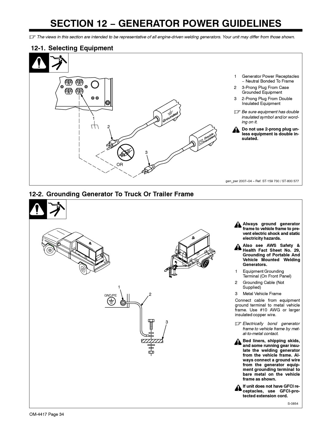 Miller Electric 145 DXR, 145, Blue Star 145 manual Generator Power Guidelines, Selecting Equipment 