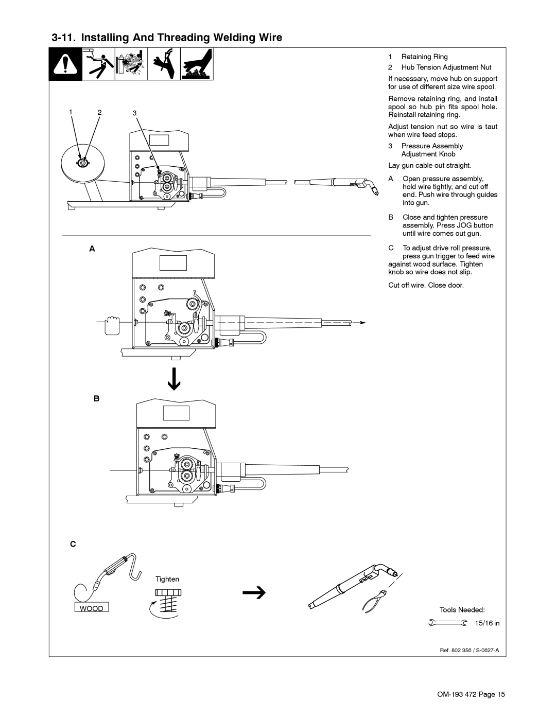 Miller Electric 22A, 24A manual Installing And Threading Welding Wire, Wood 