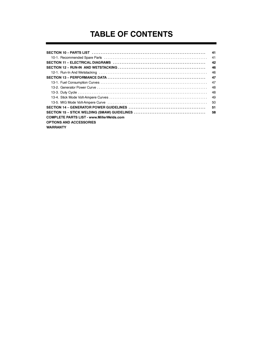 Miller Electric 250 manual 13-2, 13-3, 13-4, 13-5 