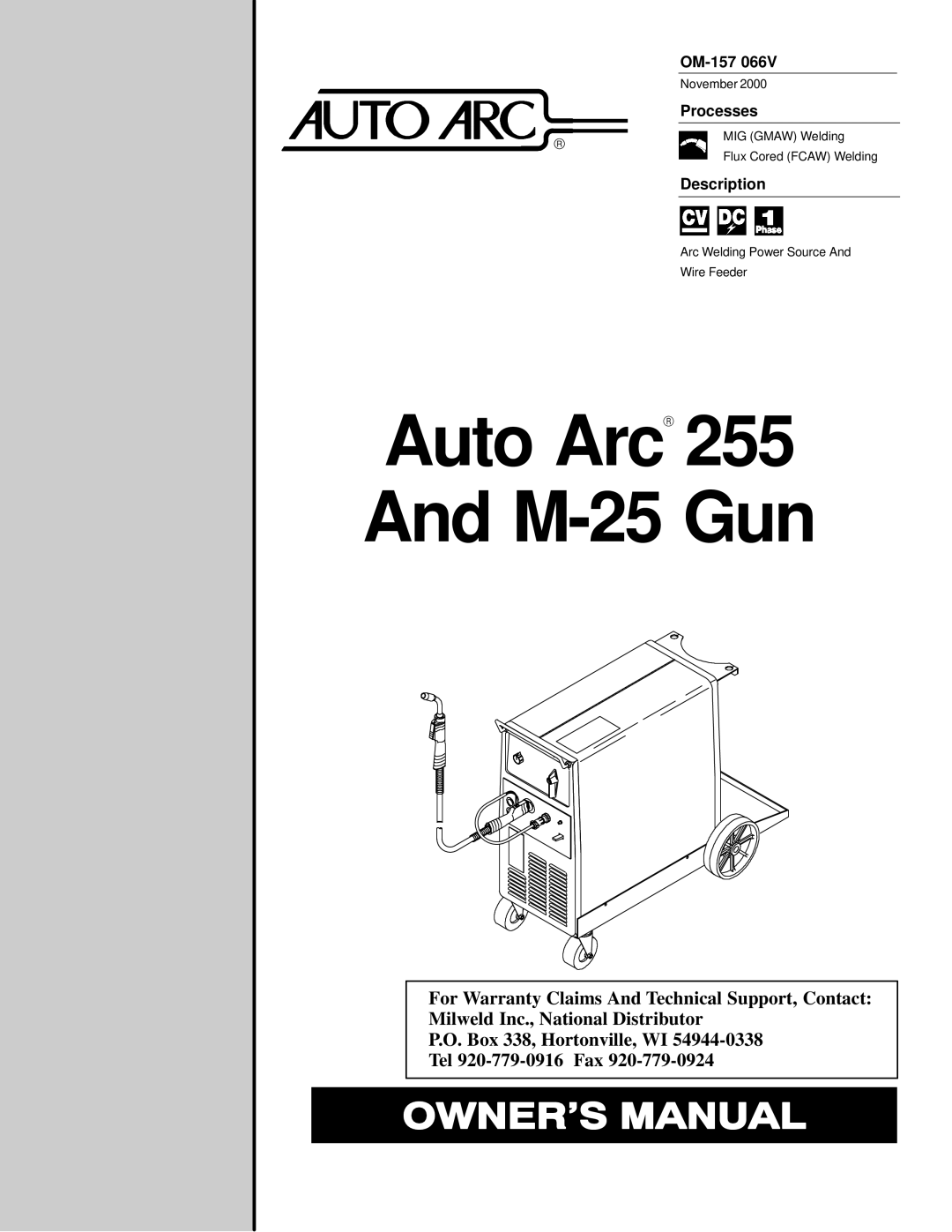 Miller Electric 255 warranty Auto ArcR M-25 Gun 