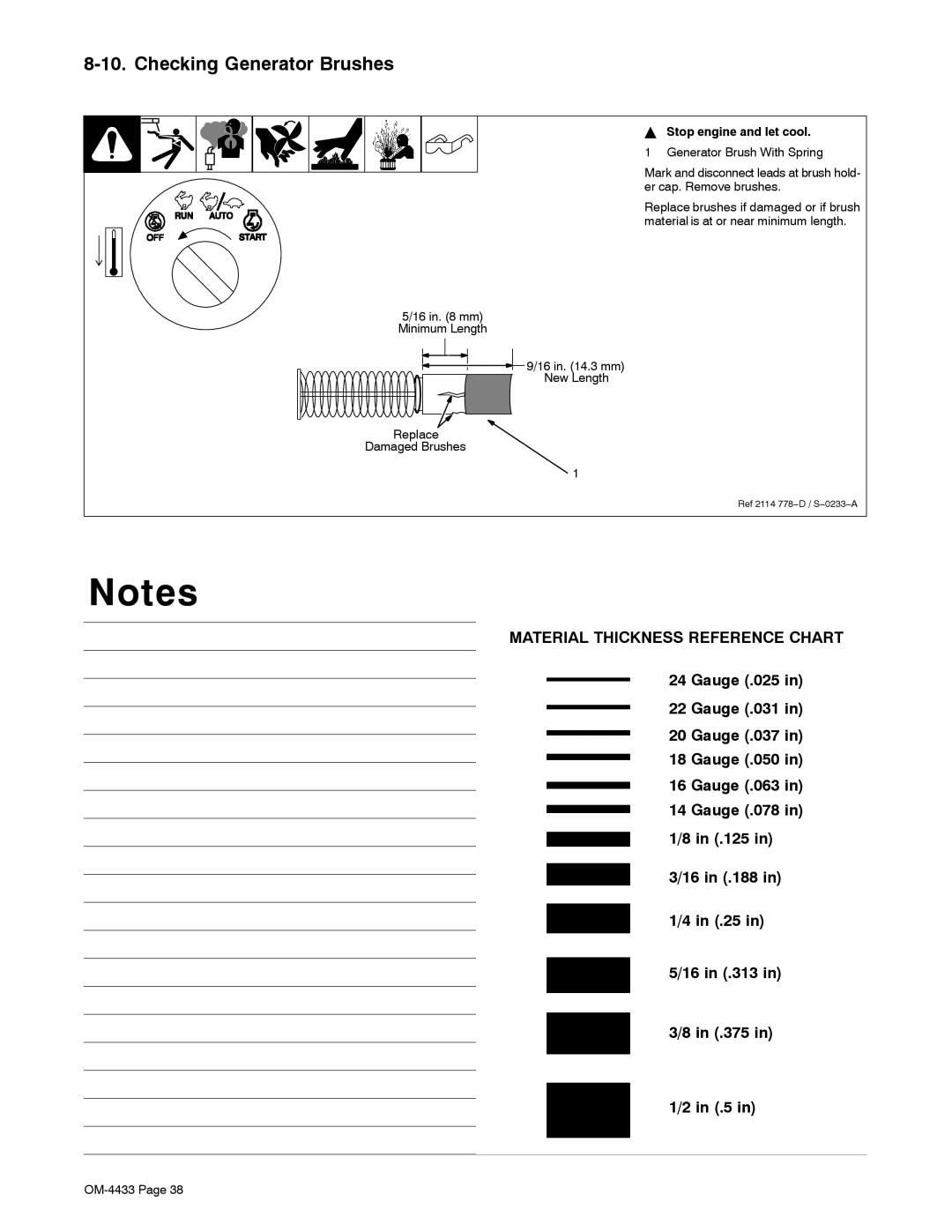 Miller Electric 300 P manual Checking Generator Brushes, Replace Damaged Brushes 