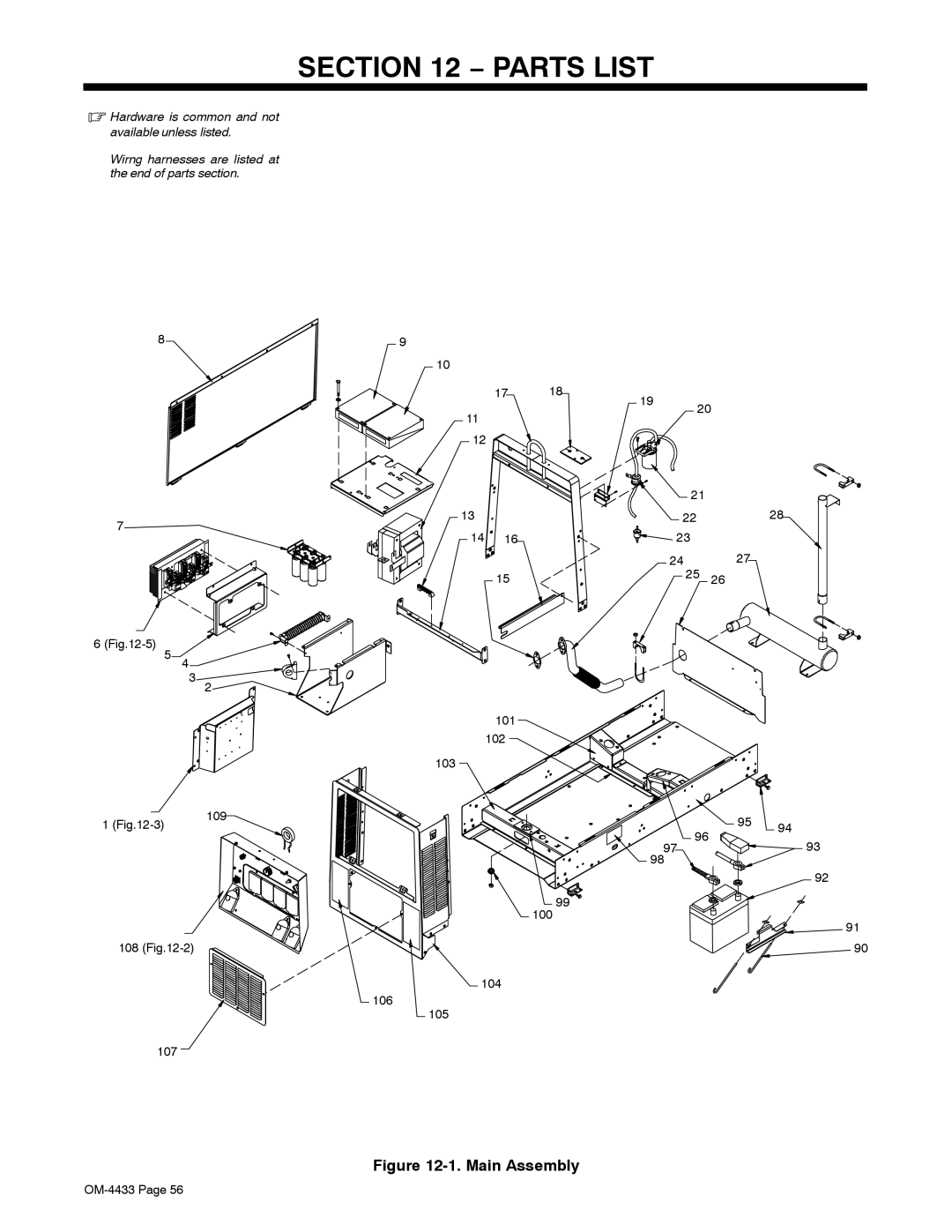 Miller Electric 300 P manual Parts List, 109, 108 -2 107 101 102 103 100 104 106 105 