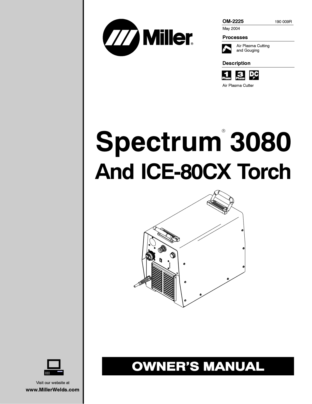 Miller Electric ICE-80CX, 3080 manual OM-2225190 009R, Processes, Description 