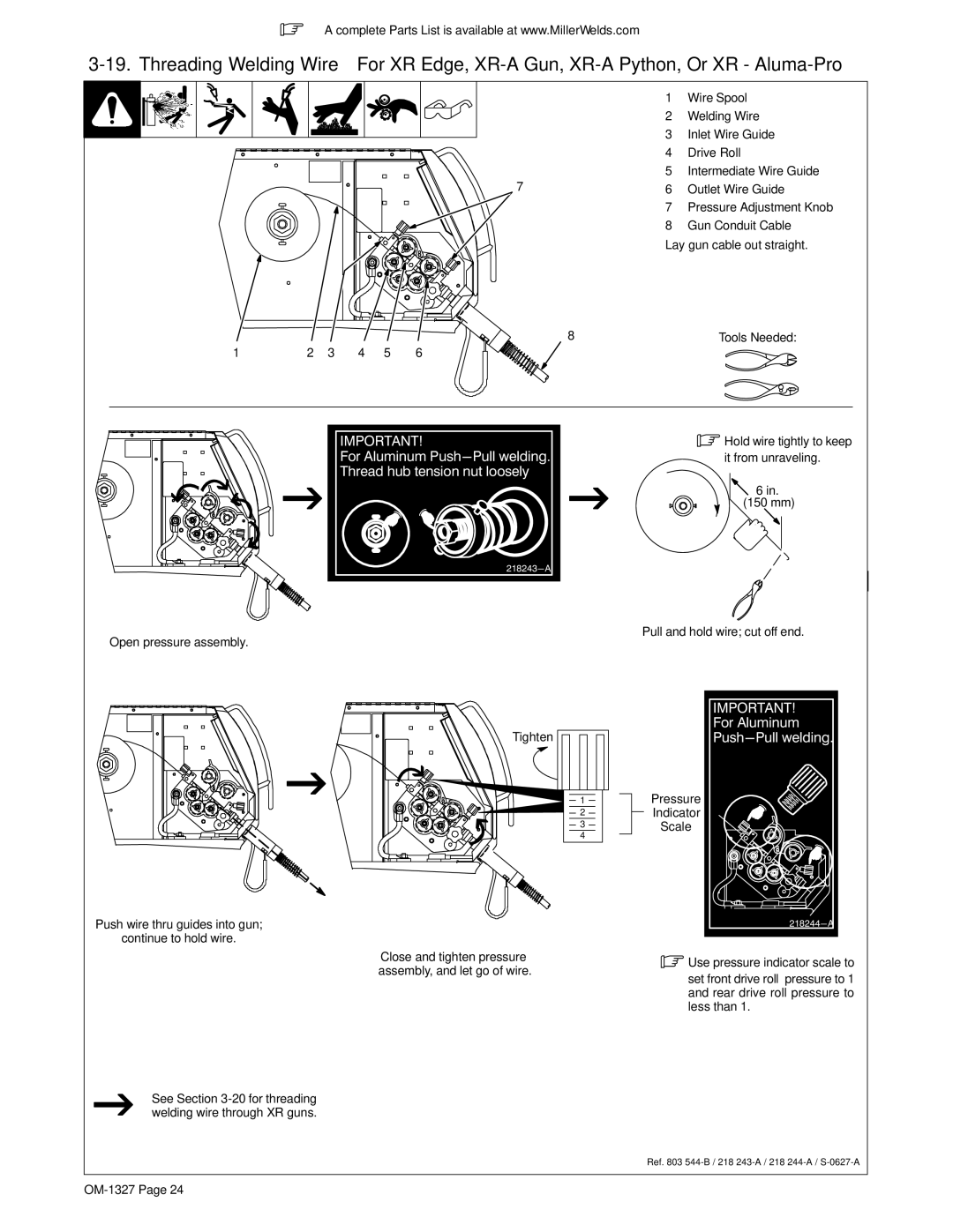 Miller Electric 350P manual For Aluminum Push-Pull welding 