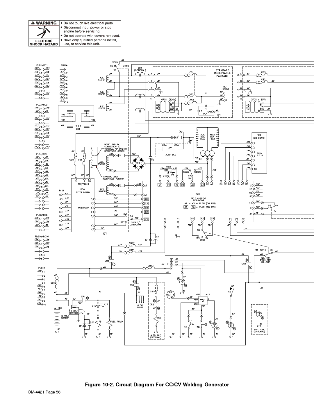 Miller Electric 400P, 500 X manual Circuit Diagram For CC/CV Welding Generator 