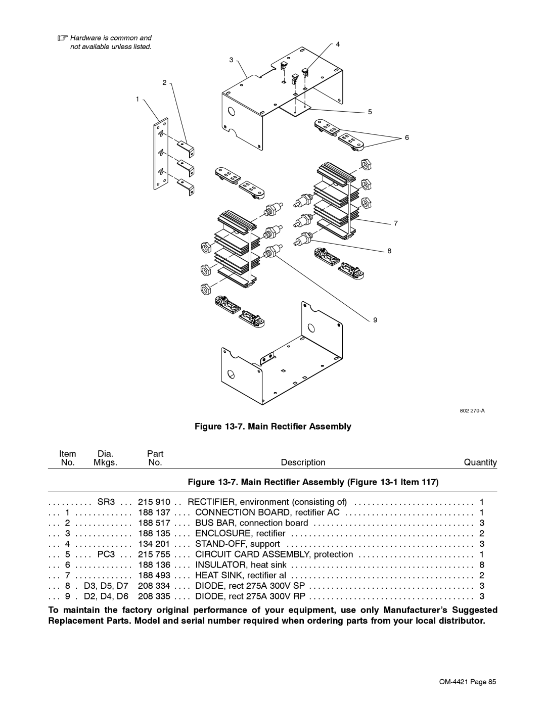 Miller Electric 400P, 500 X manual Main Rectifier Assembly 