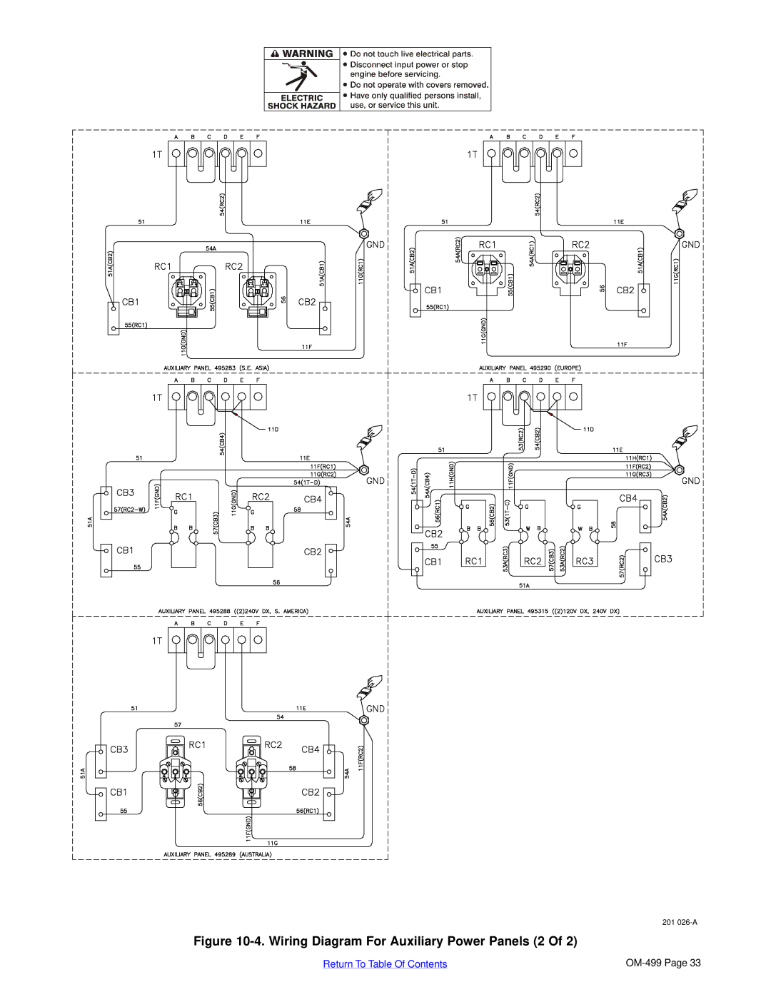 Miller Electric 6000 manual Wiring Diagram For Auxiliary Power Panels 2 