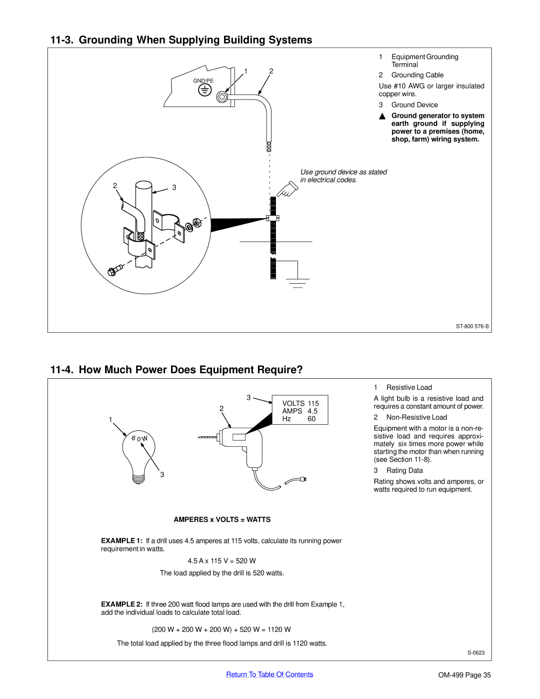 Miller Electric 6000 manual Grounding When Supplying Building Systems, How Much Power Does Equipment Require? 