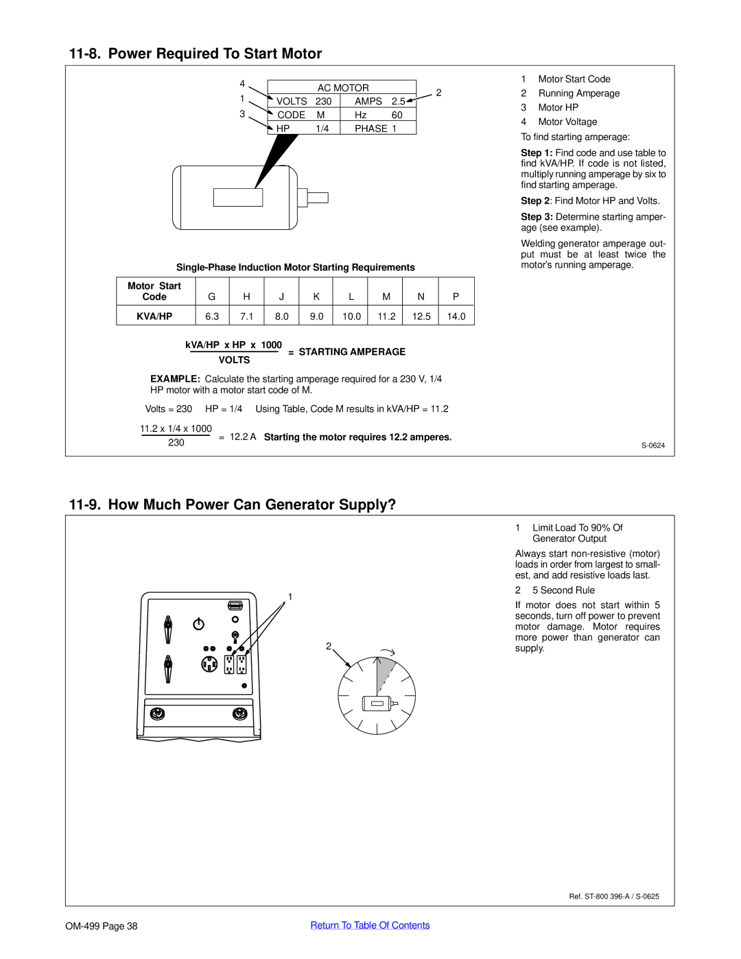 Miller Electric 6000 manual Power Required To Start Motor, How Much Power Can Generator Supply?, KVA/HP x HP x 