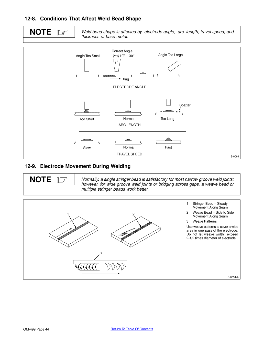 Miller Electric 6000 manual Conditions That Affect Weld Bead Shape, Electrode Movement During Welding 