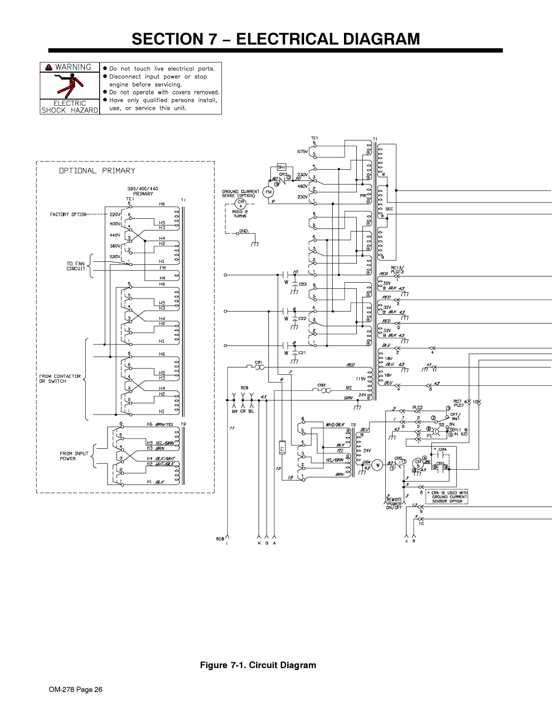 Miller Electric 652, 812 manual Electrical Diagram, Circuit Diagram 