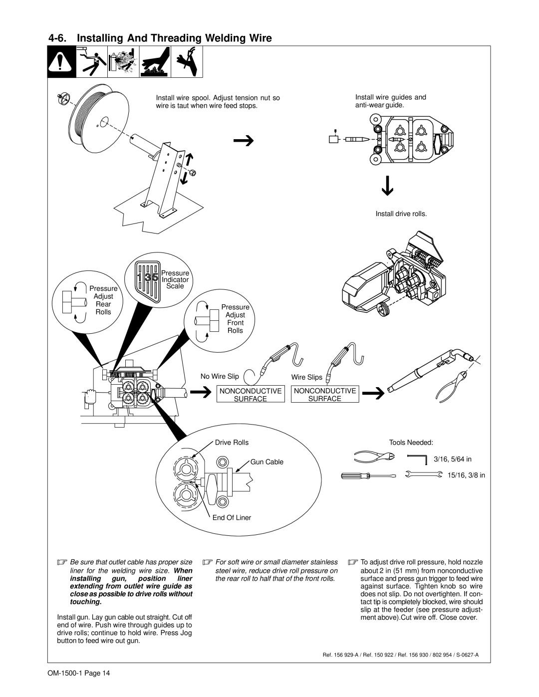 Miller Electric 714D manual Installing And Threading Welding Wire, Extending from outlet wire guide as 