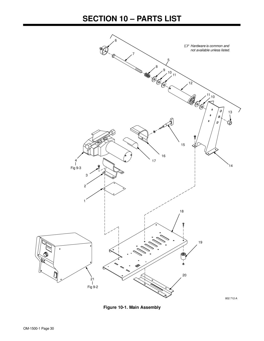 Miller Electric 714D manual Parts List, Main Assembly 