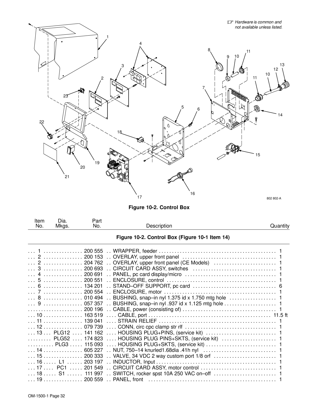 Miller Electric 714D manual Control Box 