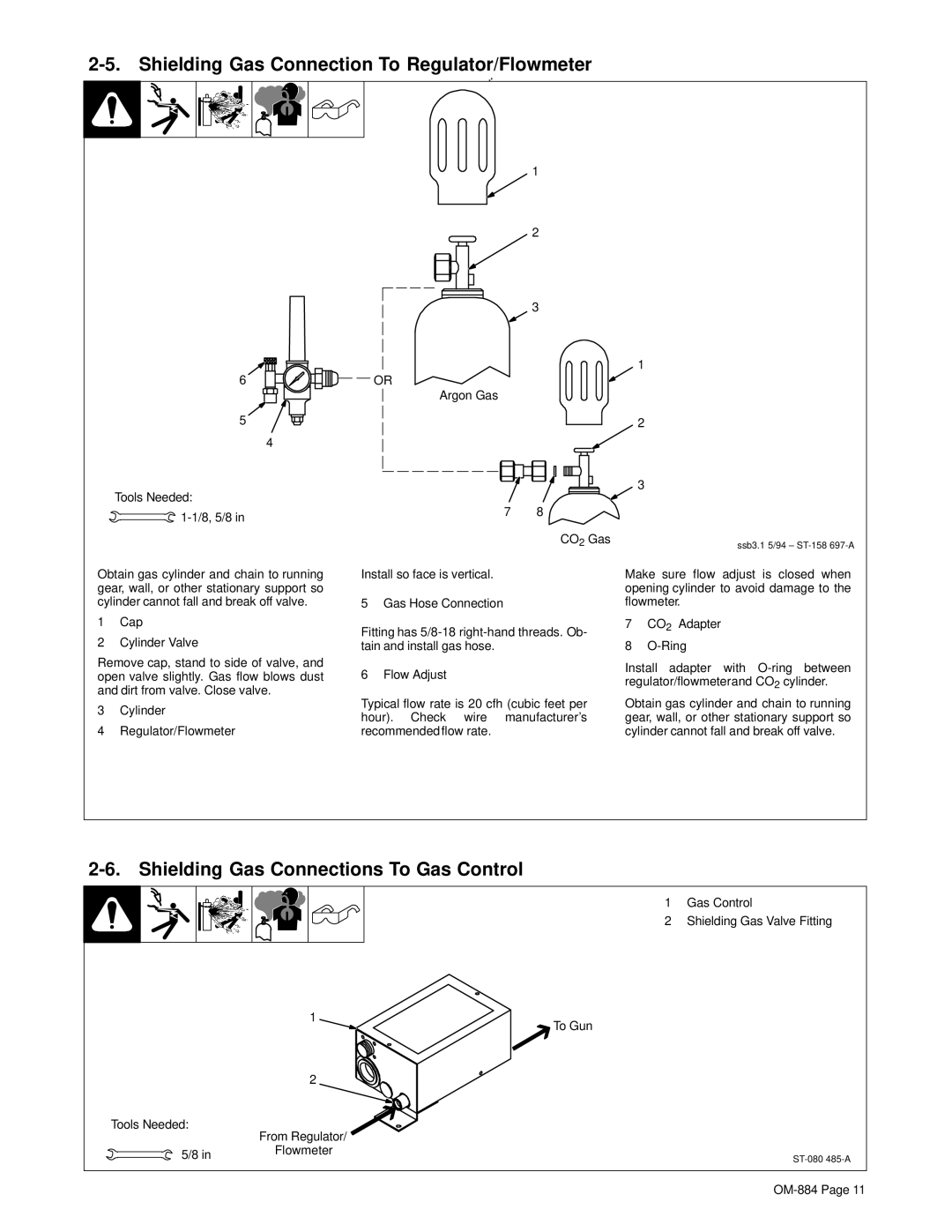 Miller Electric A.B.B. Robot Interface Gas Control Hub And Spindle manual Shielding Gas Connection To Regulator/Flowmeter 