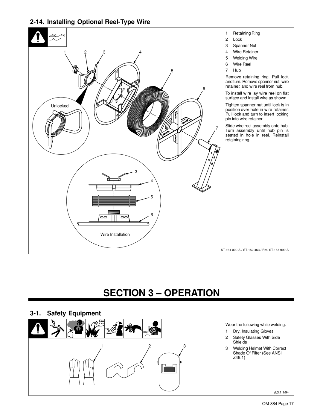 Miller Electric A.B.B. Robot Interface Gas Control Hub And Spindle manual Operation, Installing Optional Reel-Type Wire 