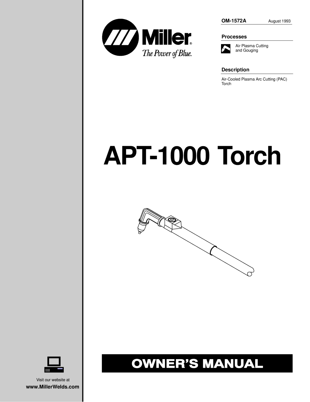 Miller Electric APT-1000 manual OM-1572A, Processes, Description 