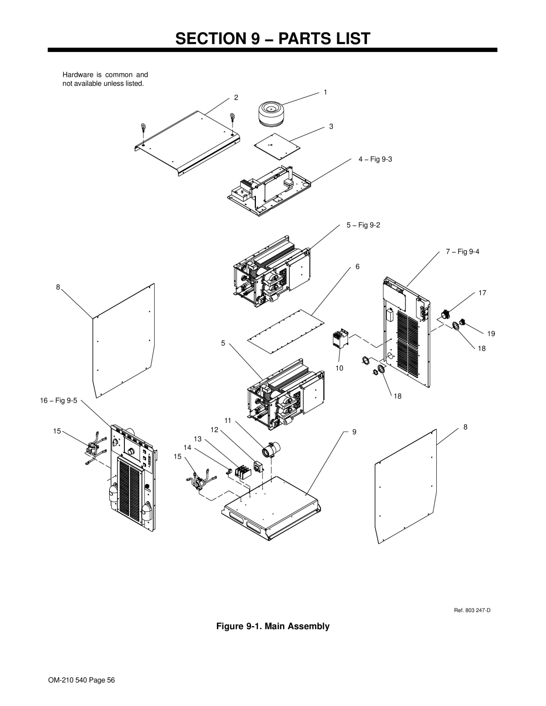 Miller Electric Auto-Axcess 450 manual Parts List, 16 − Fig 