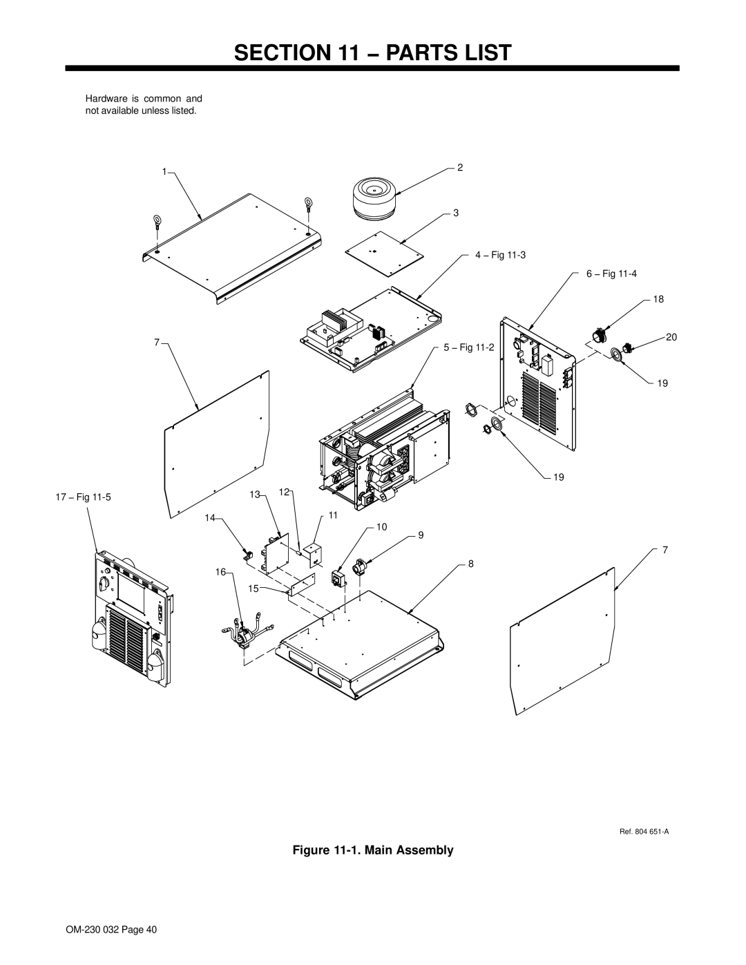 Miller Electric Axcess 300 manual Parts List, Fig, 17 