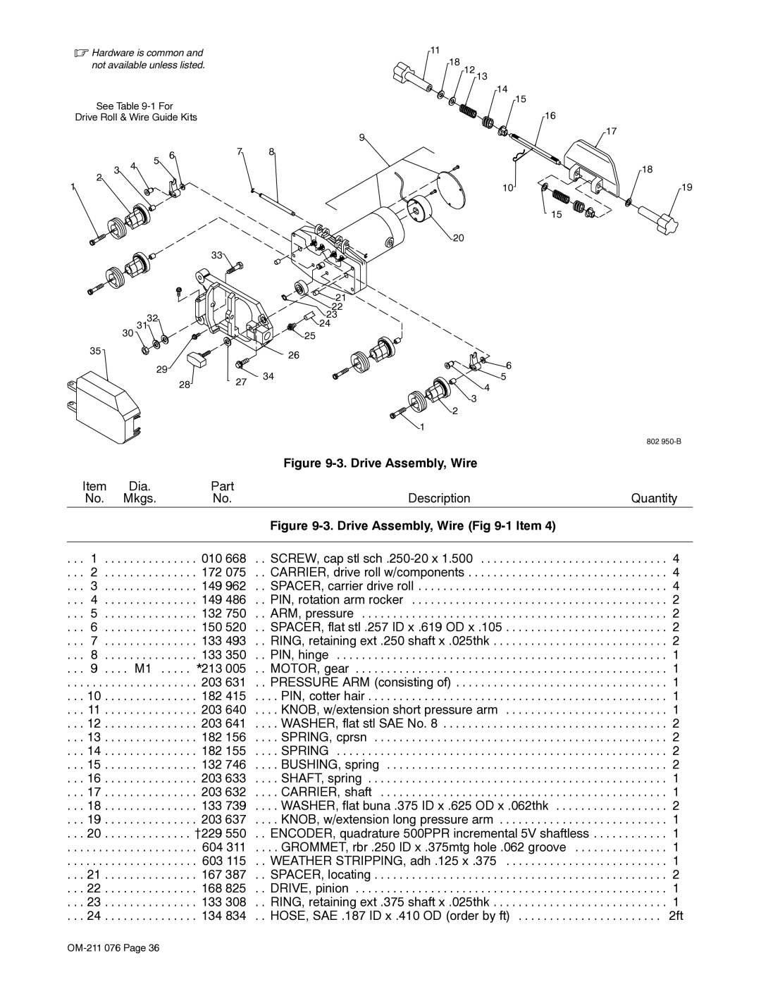 Miller Electric Axcess manual Drive Assembly, Wire 