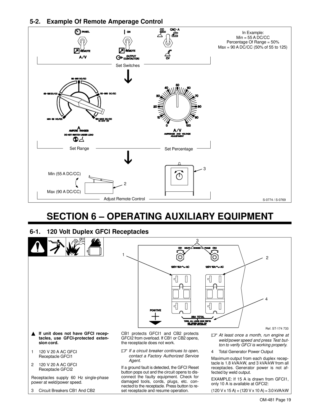 Miller Electric Big Blue 600D manual Operating Auxiliary Equipment, Example Of Remote Amperage Control 