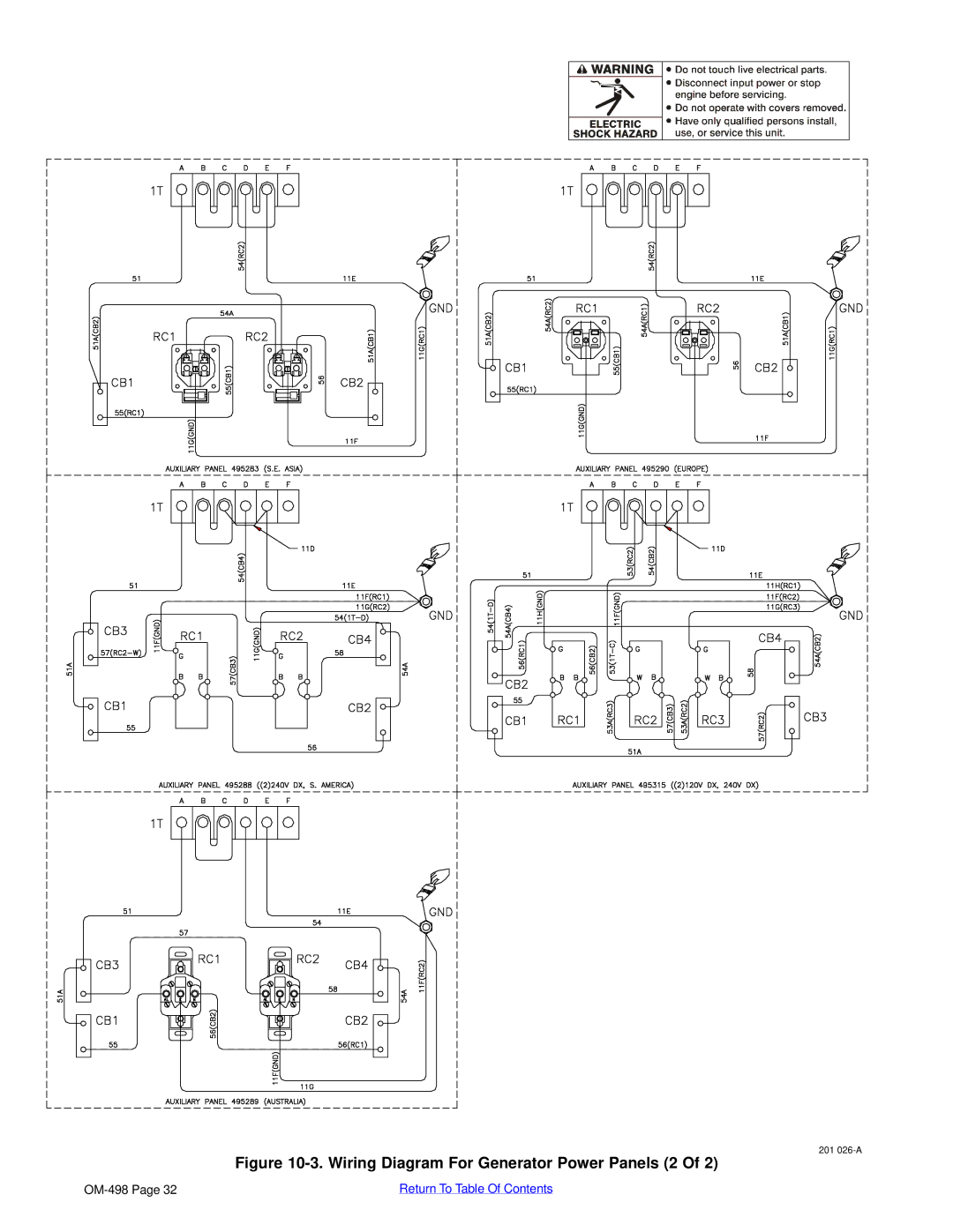 Miller Electric Blue Star 3500 manual Wiring Diagram For Generator Power Panels 2 