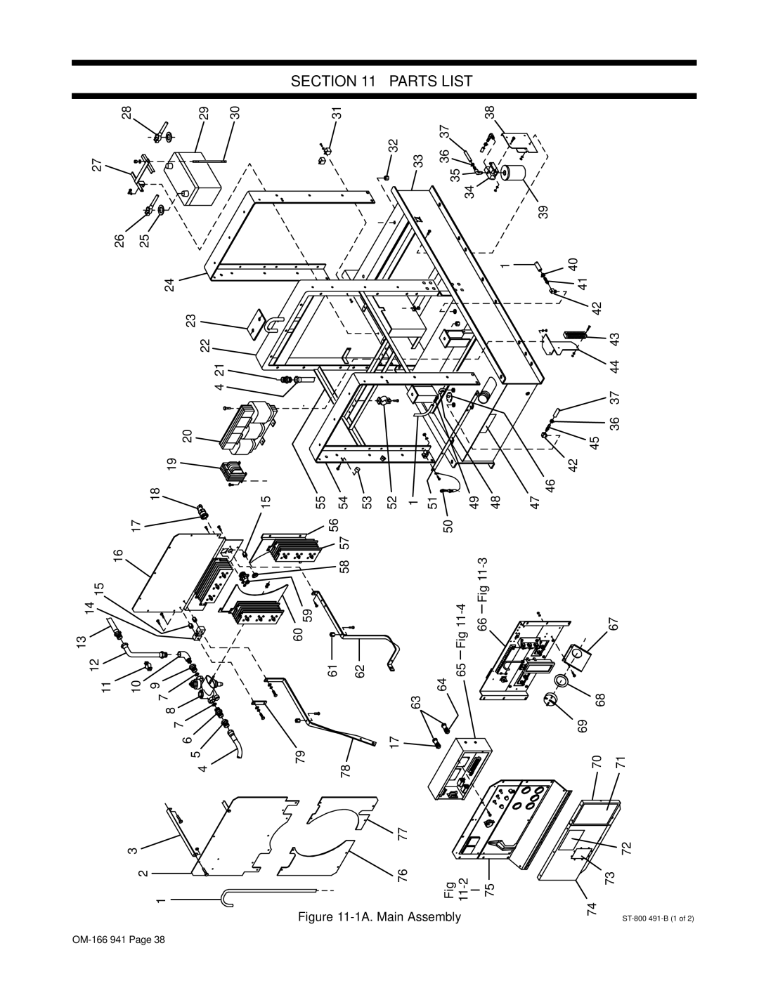 Miller Electric CBI 801D manual Parts List, 11-2, 66 Fig 