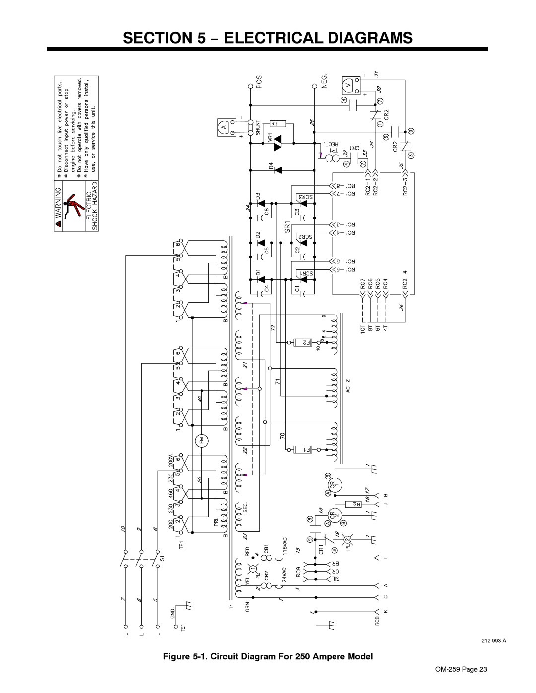 Miller Electric CP-302, CP-252TS manual Electrical Diagrams 