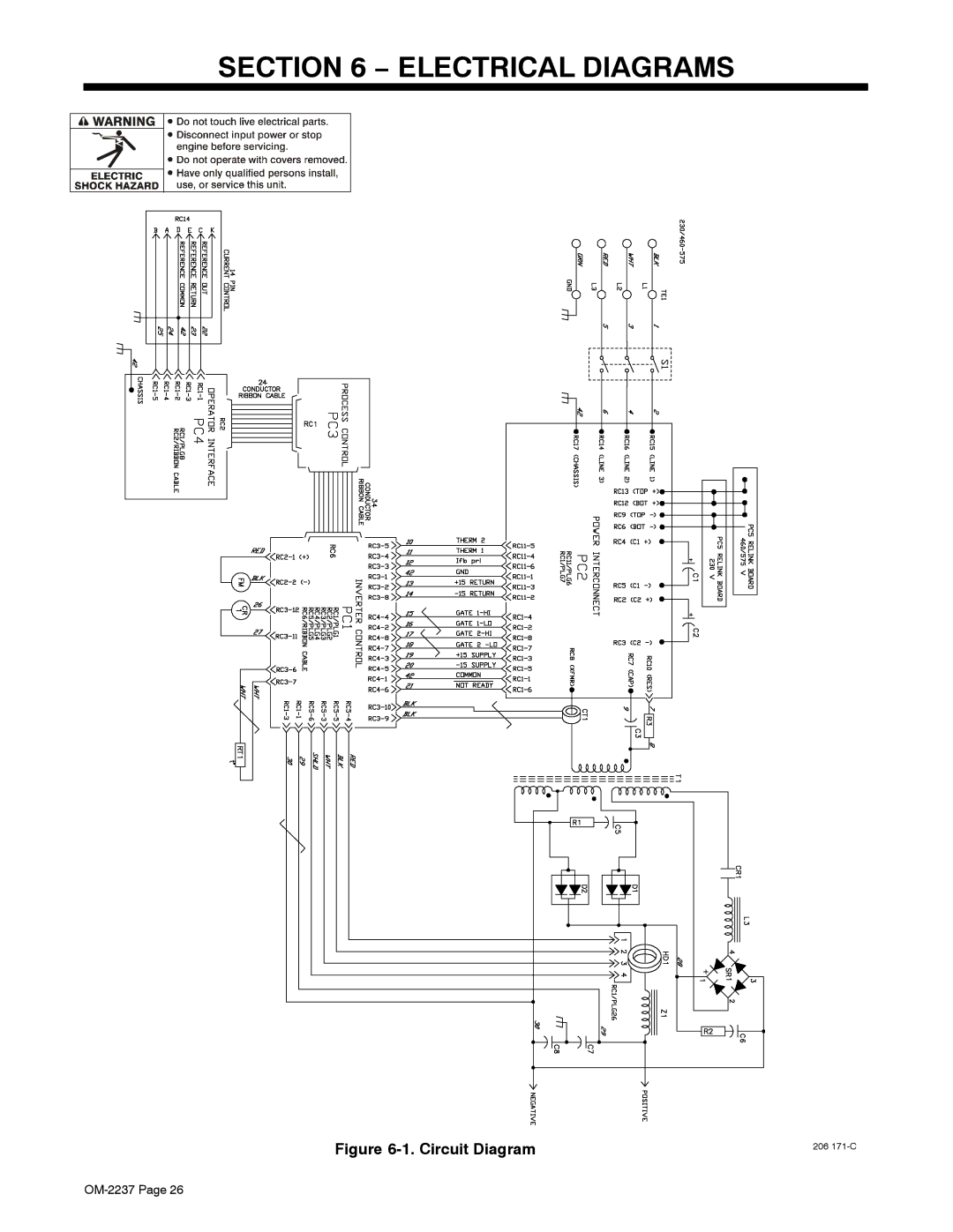 Miller Electric CST 250 manual Electrical Diagrams, Circuit Diagram 