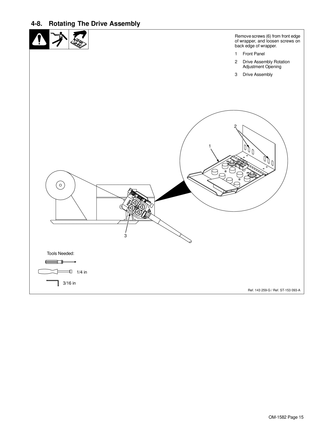 Miller Electric D-64 manual Rotating The Drive Assembly 