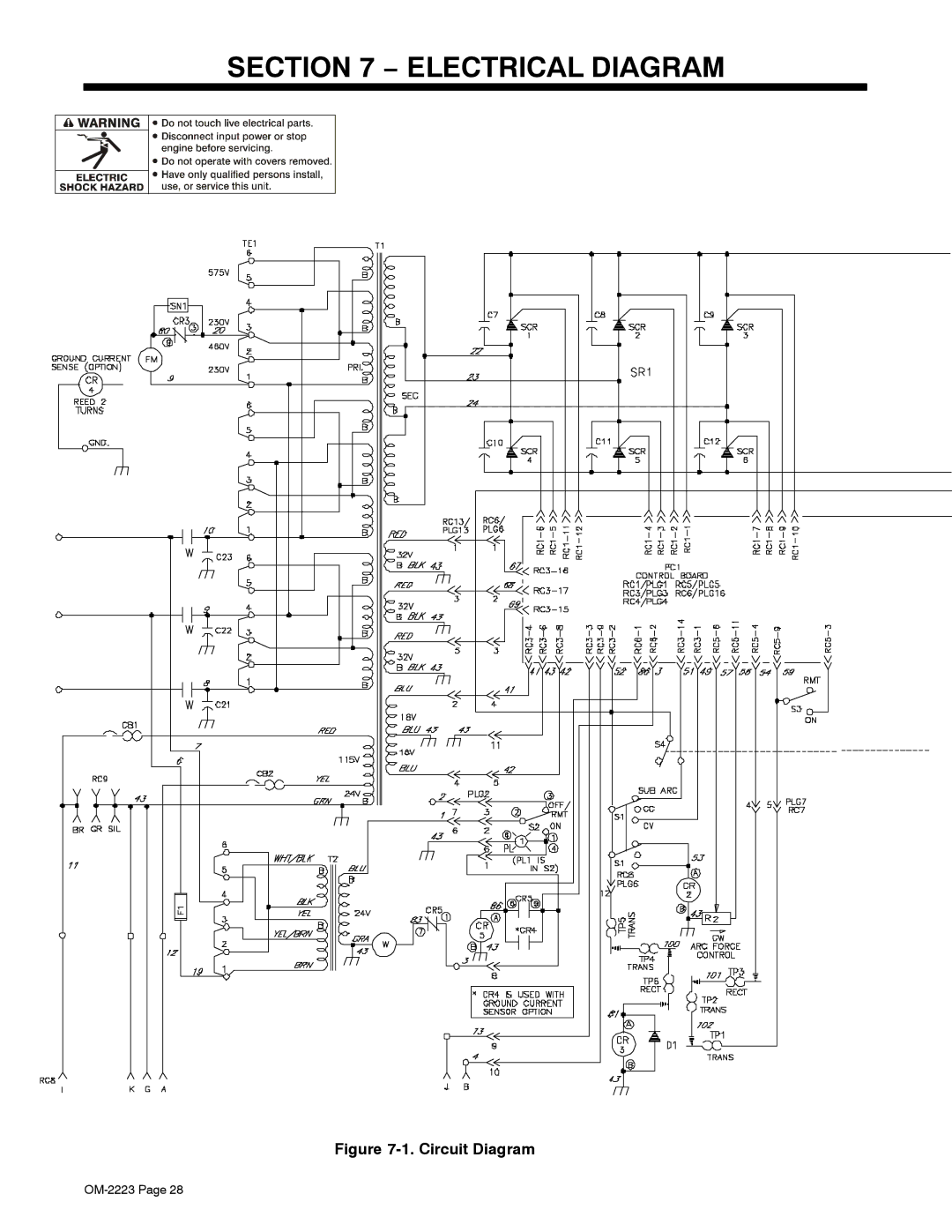 Miller Electric Dimension 1000 manual Electrical Diagram 