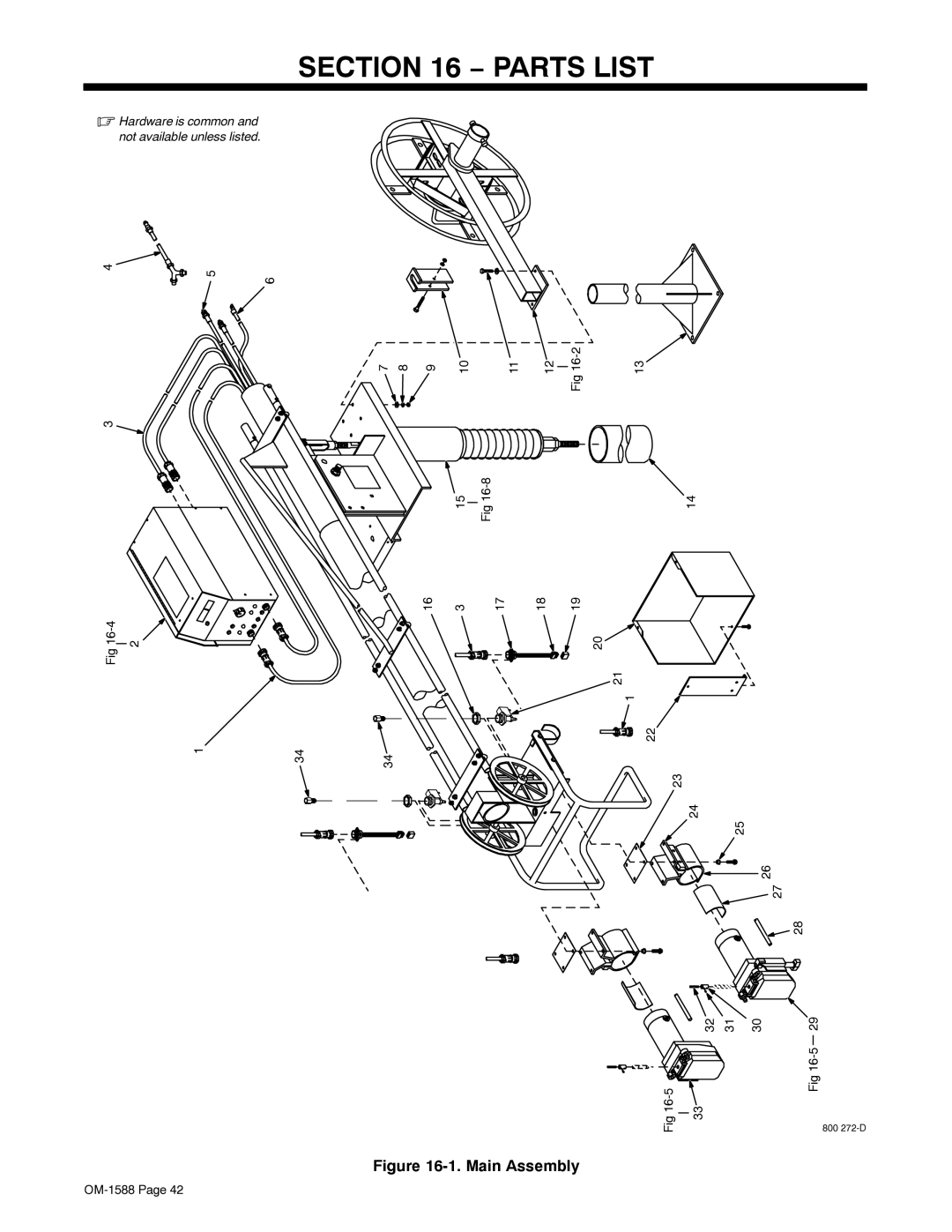 Miller Electric DS-64M Swingarc manual Parts List, 16-4 16-2 26 27 16-5 