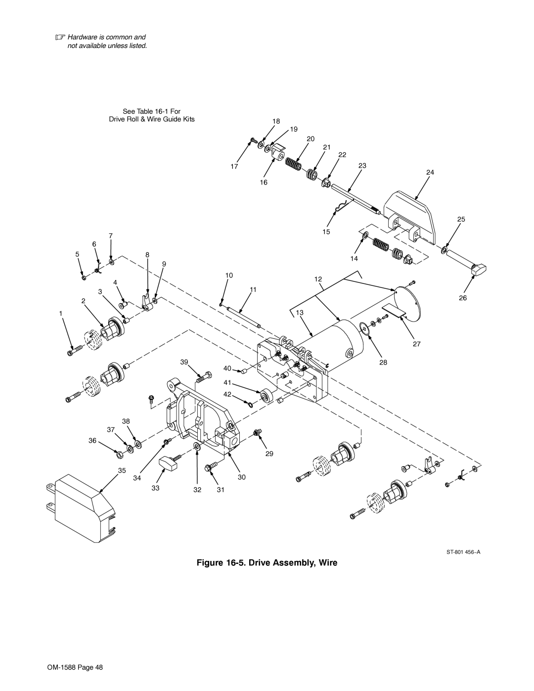 Miller Electric DS-64M Swingarc manual Drive Assembly, Wire 