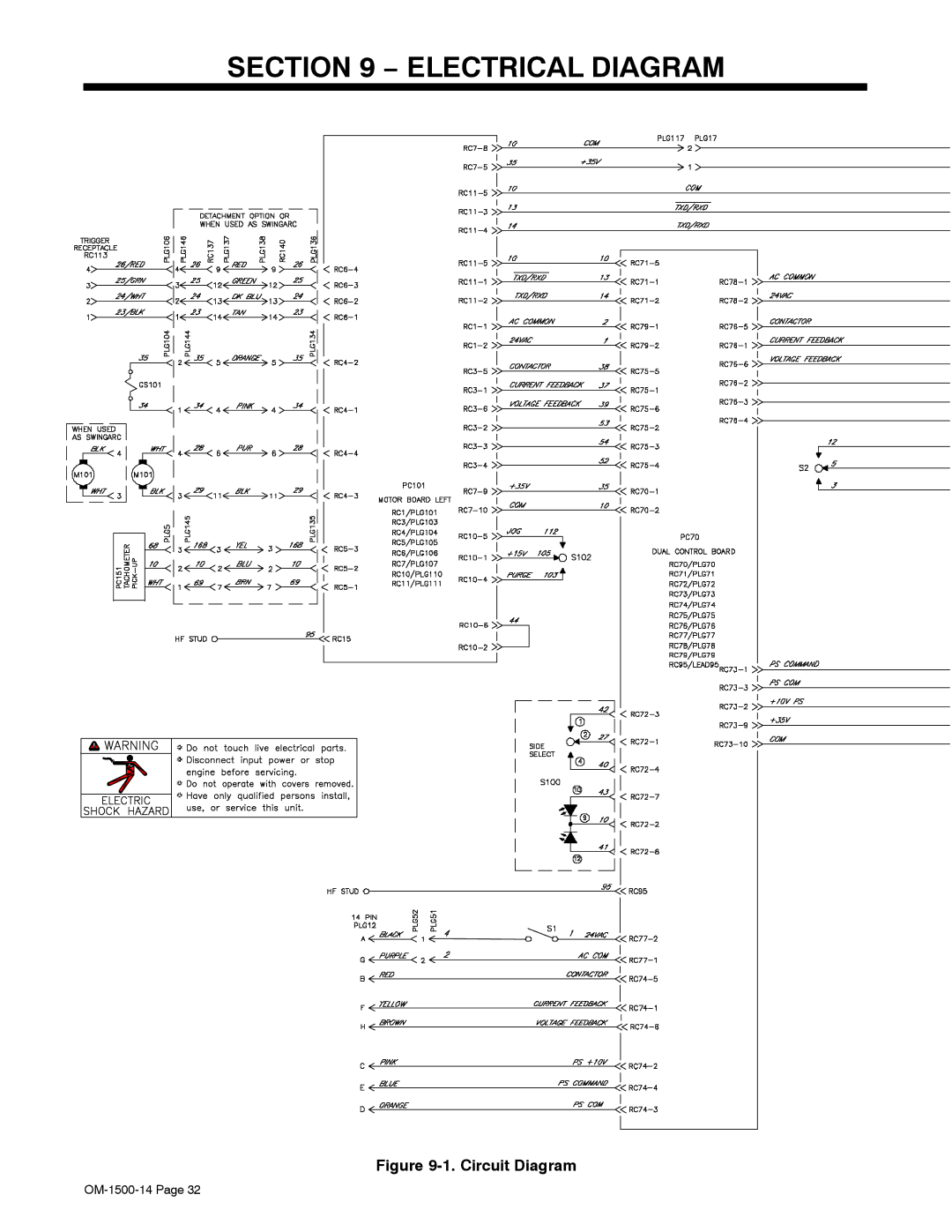 Miller Electric DS-74DX12, and DS-74DX16 manual Electrical Diagram, Circuit Diagram 