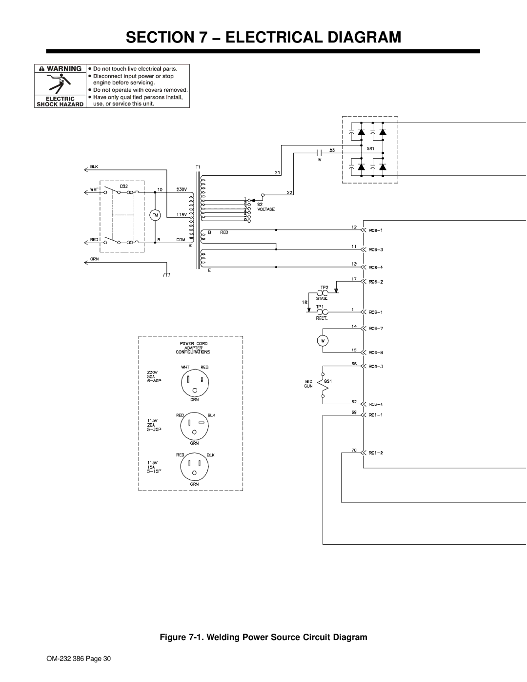 Miller Electric DVI-2 R manual Electrical Diagram, Welding Power Source Circuit Diagram 