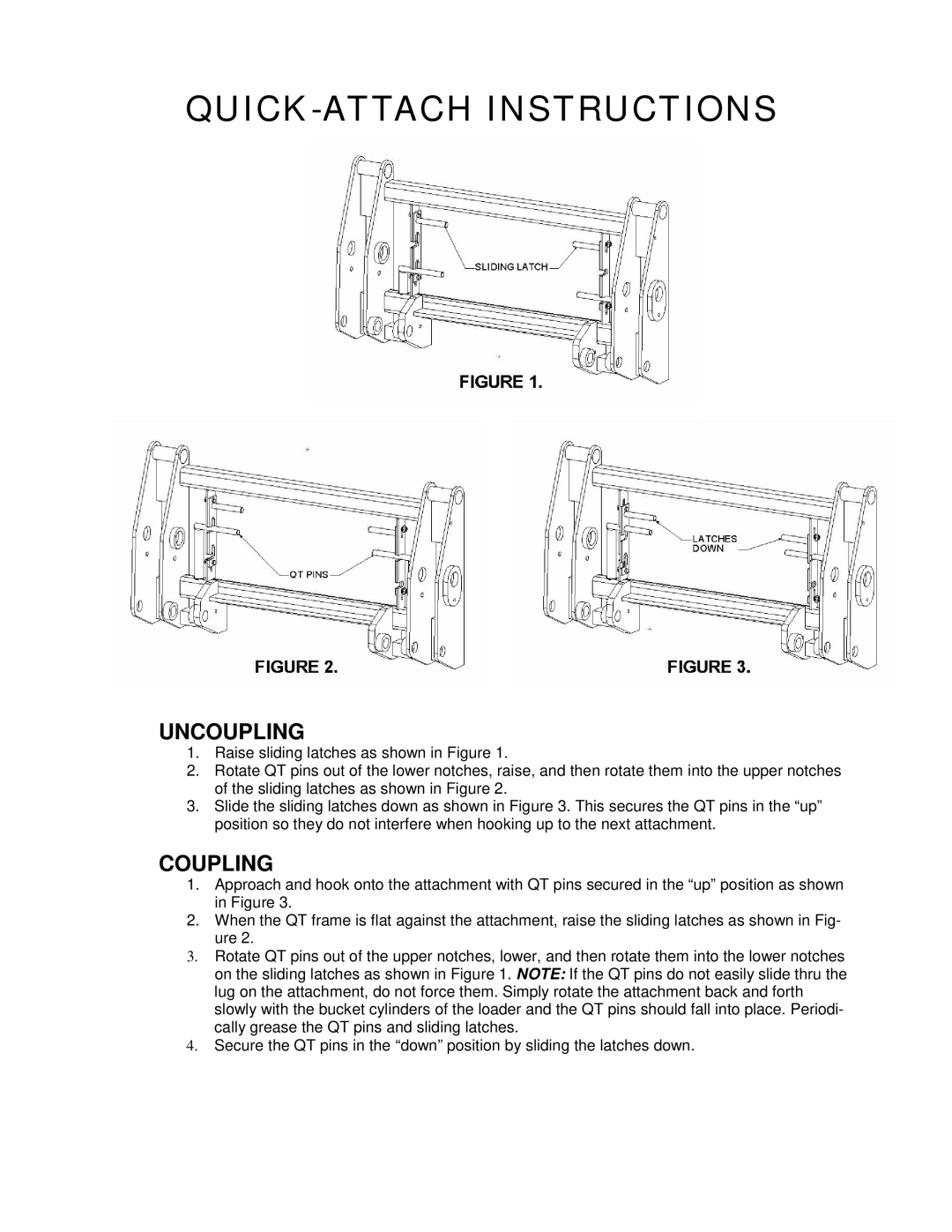 Miller Electric GP30 owner manual Quick-Attach Instructions, Uncoupling, Coupling 