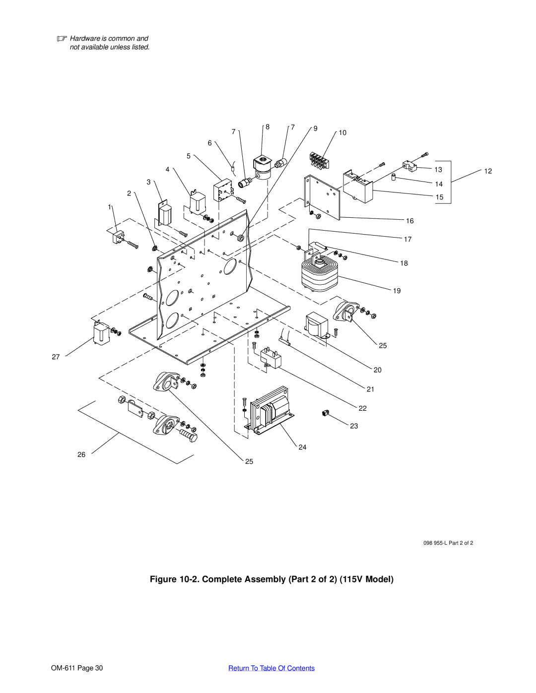 Miller Electric HF-251D-1, HF-251-2 manual Complete Assembly Part 2 of 2 115V Model 