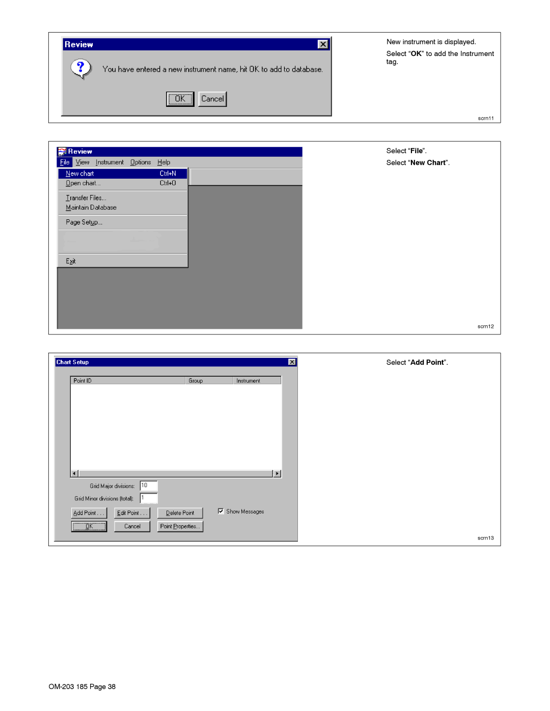 Miller Electric IH, TS manual Select File Select New Chart, Select Add Point 