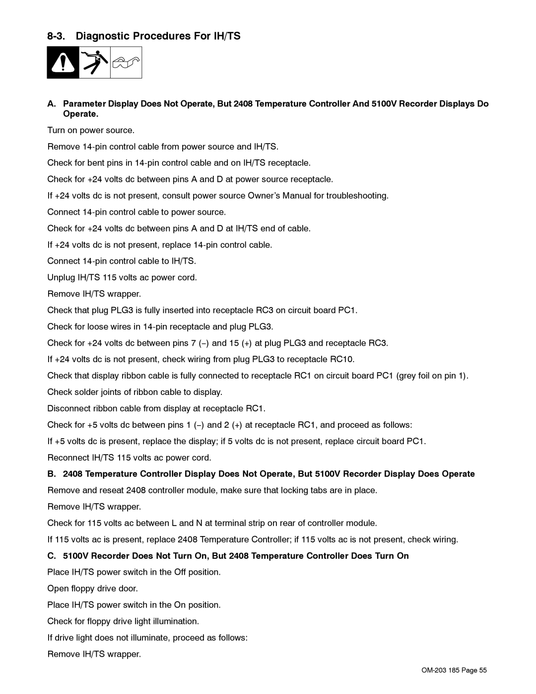 Miller Electric manual Diagnostic Procedures For IH/TS 