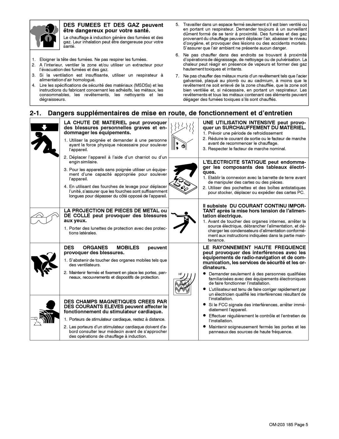 Miller Electric TS, IH manual DES Organes Mobiles peuvent provoquer des blessures 