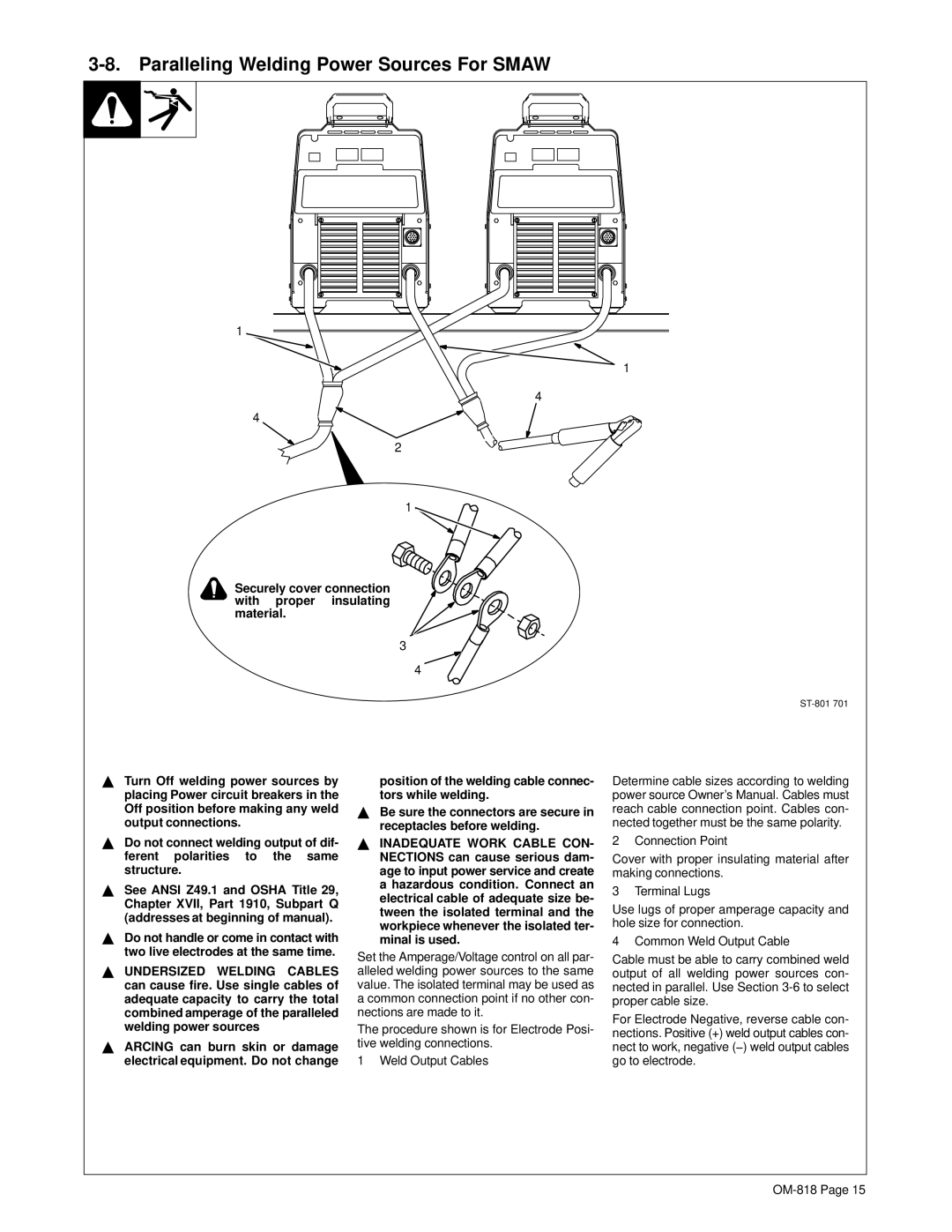 Miller Electric Inverter Rack manual Paralleling Welding Power Sources For Smaw 