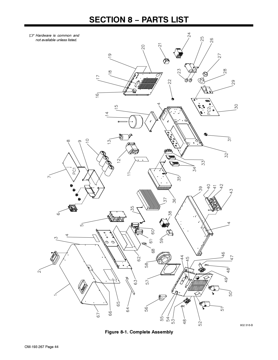 Miller Electric Invision 456MP manual Parts List 