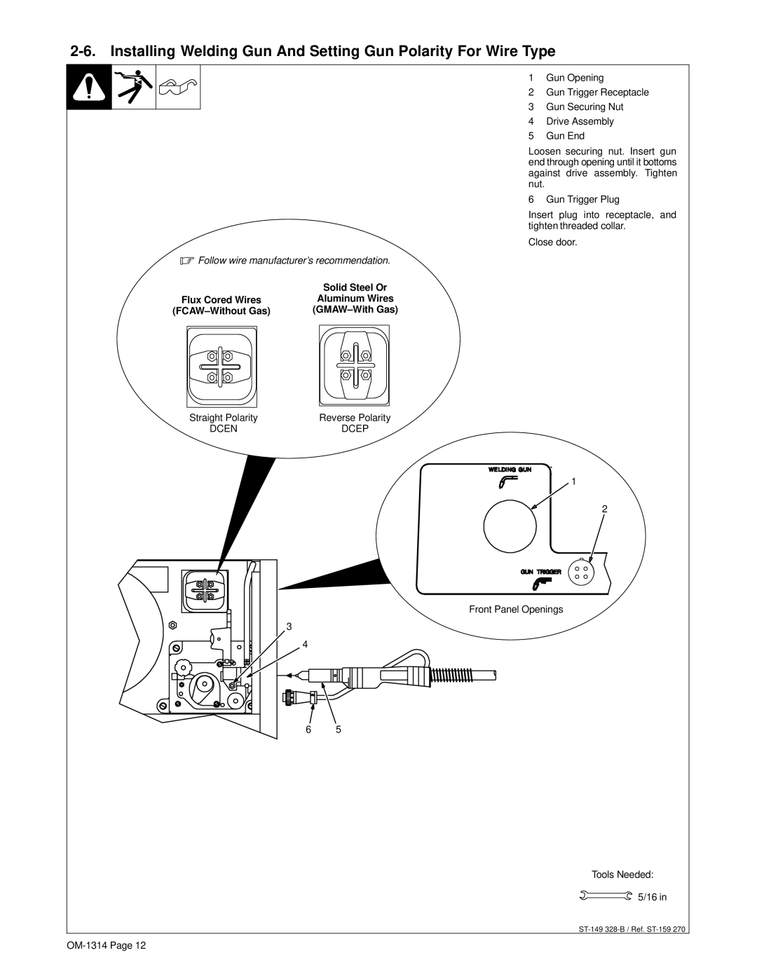 Miller Electric M-15 manual Follow wire manufacturer’s recommendation 