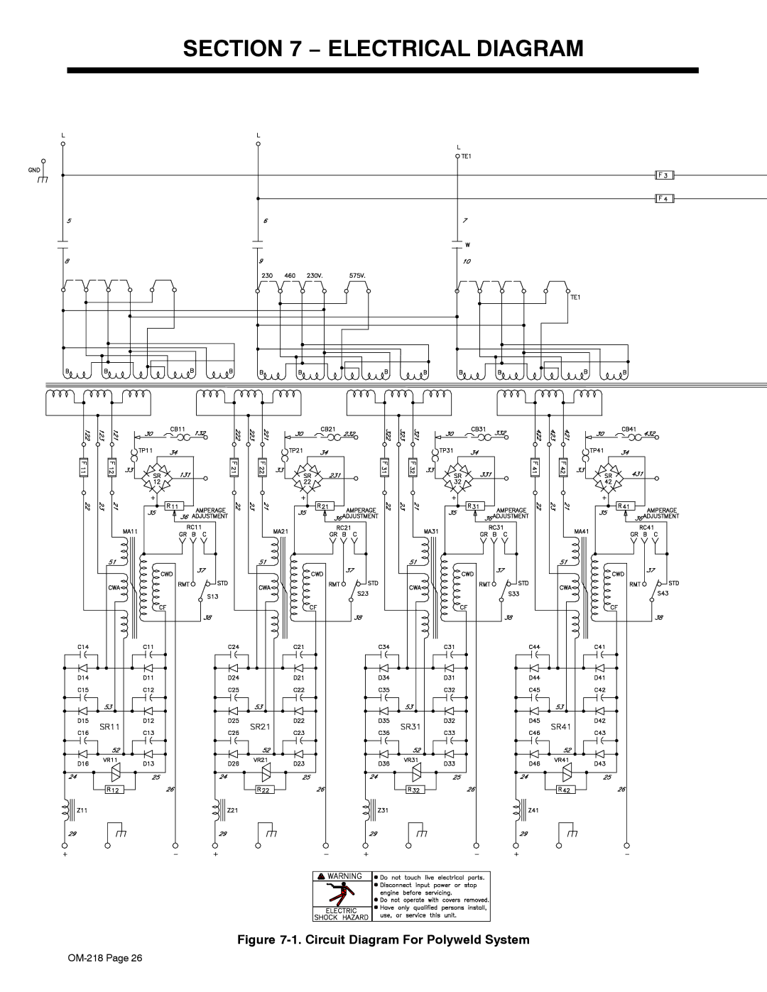 Miller Electric MARK VIII-2 manual Electrical Diagram, Circuit Diagram For Polyweld System 