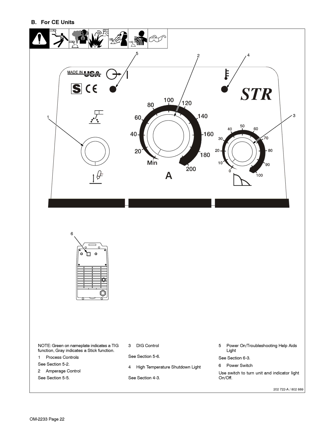 Miller Electric Maxstar 200 STR manual For CE Units 
