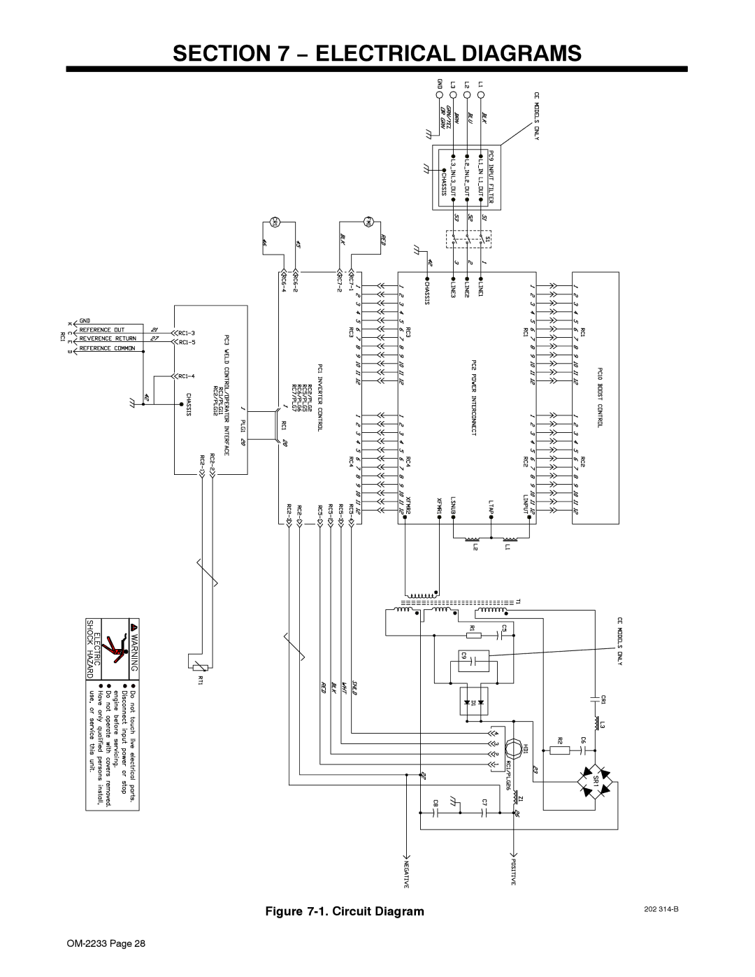 Miller Electric Maxstar 200 STR manual Electrical Diagrams, Circuit Diagram 