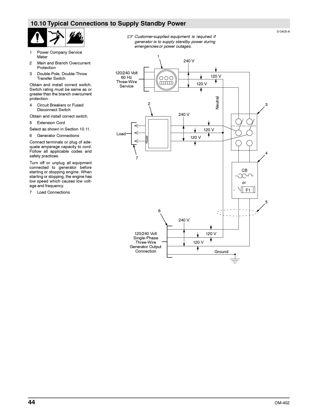 Miller Electric Metro 250D manual Typical Connections to Supply Standby Power 